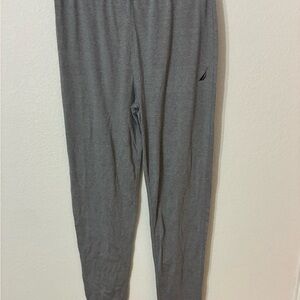 Nautica Gray Base Layer Leggings Logo Waistband Stretch Thermal Men’s M